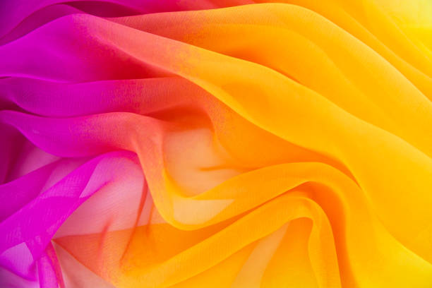 istock Texture chiffon fabric pink and yellow  color for backgrounds 1059872240