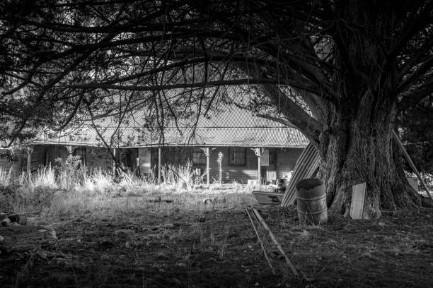 Abandoned old home falling into ruin and dilapidation