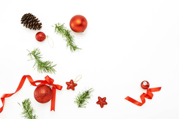 istock Christmas Frame from Christmas decorations and gifts on white background 1059891728