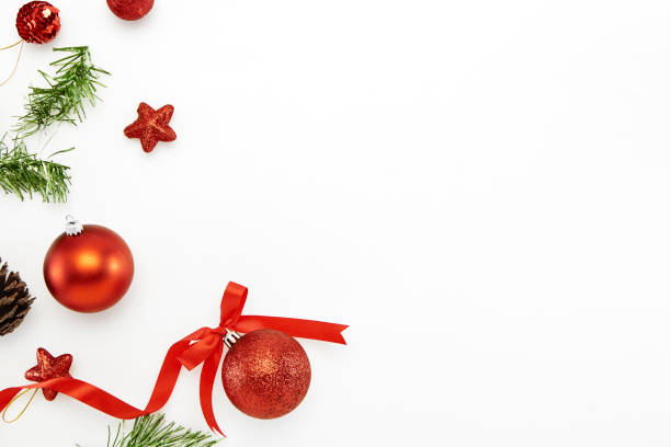 istock Christmas Frame from Christmas decorations and gifts on white background 1059891752
