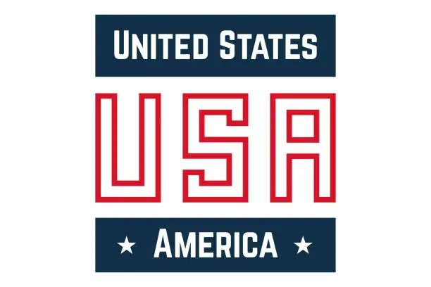 Vector illustration of Logo United States of America, USA emblema with the stars