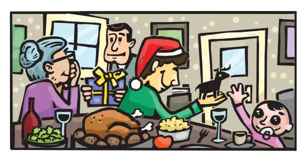 Vector illustration of christmas Party