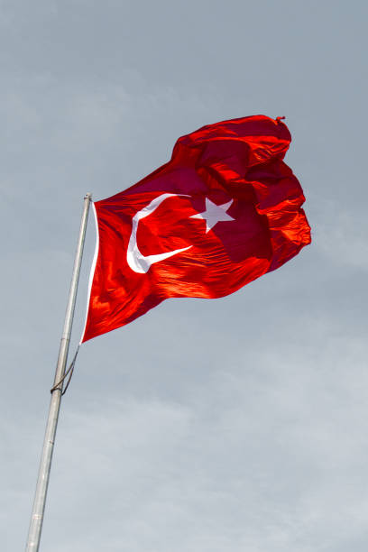 istock Turkish national flag  in view 1059918978