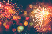 Feuerwerk Feiern Happy New Year mit bokeh