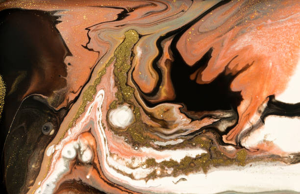 istock Gold marbling texture design. Beige and golden marble pattern. Fluid art. 1059930974