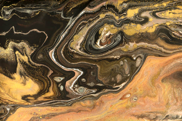 istock Gold marbling texture design. Beige and golden marble pattern. Fluid art. 1059931078