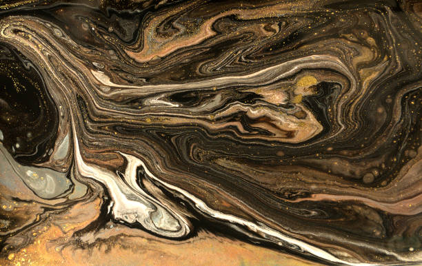 istock Gold marbling texture design. Beige and golden marble pattern. Fluid art. 1059931116