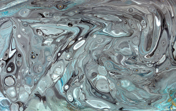 istock Gold marbling texture design. Blue and golden marble pattern. Fluid art. 1059934282