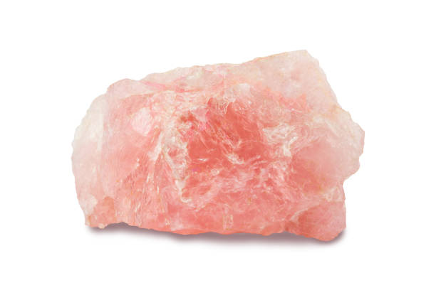 istock Rose quarts crystal uncut rock isolated on white background 1059951802