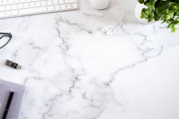 istock Copy space of  business working desktop. 1059957290
