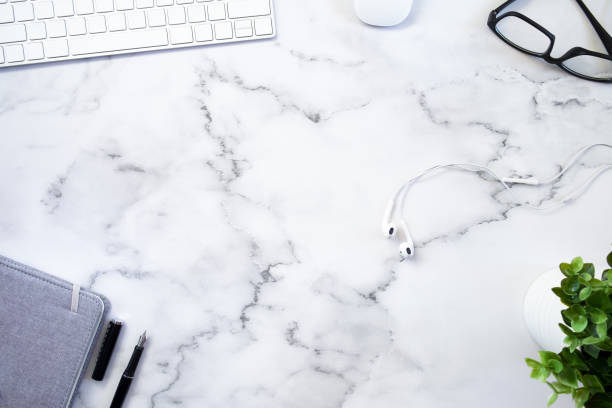 istock Copy space of  business working desktop. 1059957292