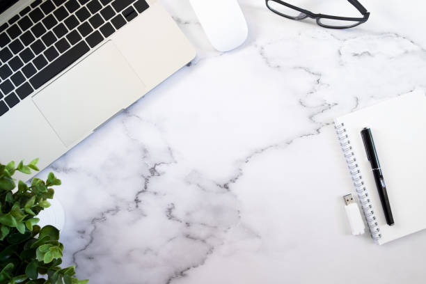 istock Copy space of  business working desktop. 1059957294