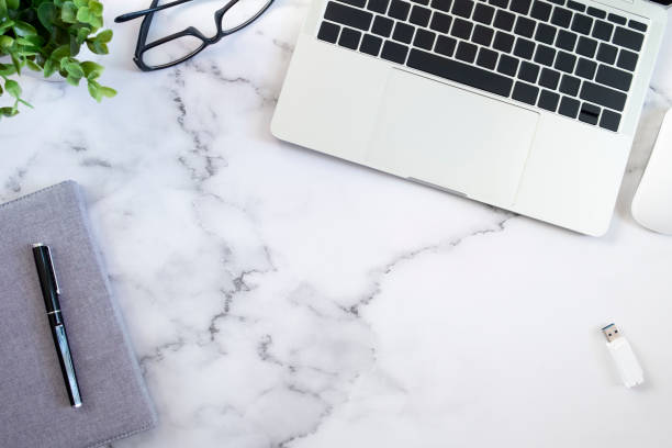 istock Copy space of  business working desktop. 1059957306