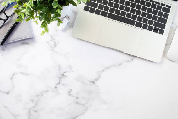 istock Copy space of  business working desktop. 1059957358