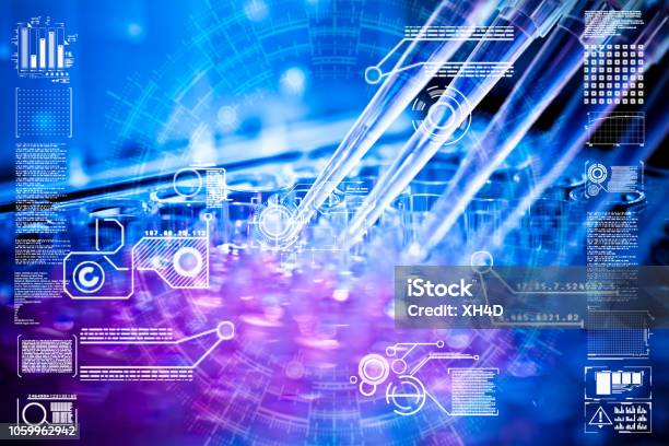 Laboratory Equipment Working For Sterilization Ai Stock Photo - Download Image Now - Artificial Intelligence, Data, Biotechnology