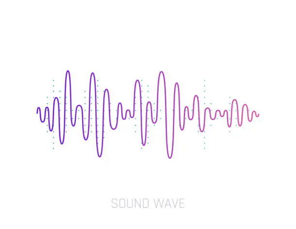 Vector illustration of Vector Sound Wave. Colorful sound waves for party, DJ, pub, clubs, discos. Audio equalizer technology. Vector illustration