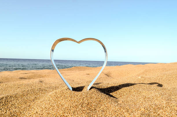 istock Heart on the Sand Beach 1059978358