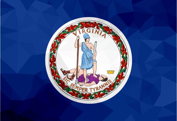 istock Virginia polygonal flag. Mosaic modern background. Geometric design 1059995054