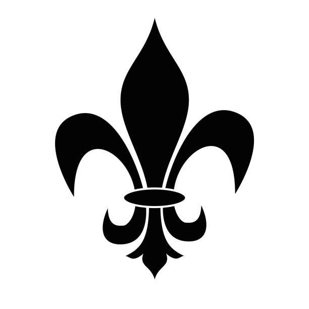 fleur-de-lis ilustracja - lily fleur de lys king flower stock illustrations