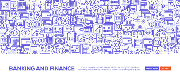 Banking and Finance Banner Banking and Finance Banner banking designs stock illustrations