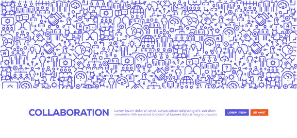 Collaboration Banner Collaboration Banner community patterns stock illustrations