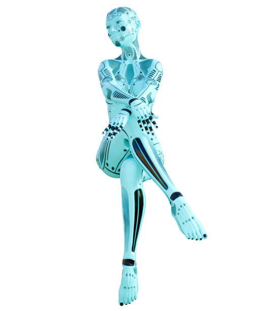 istock Woman robot. Metal droid. Artificial Intelligence. 1060016160