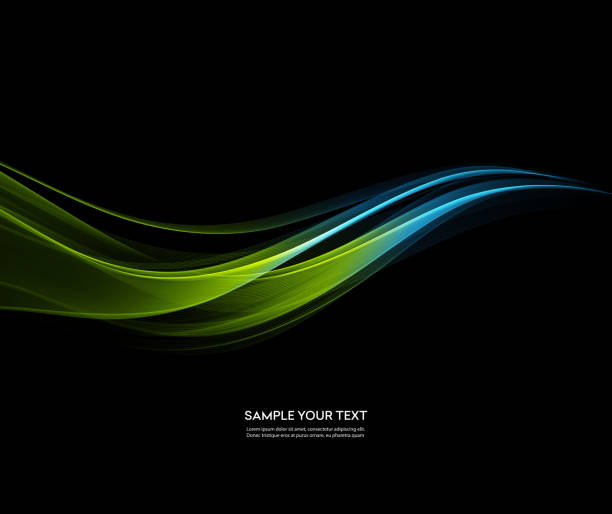 ilustrações de stock, clip art, desenhos animados e ícones de abstract color wave design element - green waves