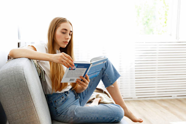 istock Slim tall female spending time at home, relaxing. 1060038004