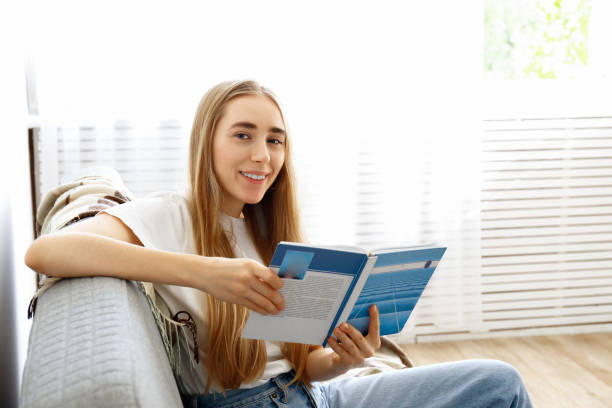 istock Slim tall female spending time at home, relaxing. 1060038084