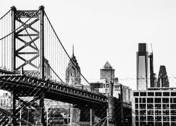 Philadelphia skyline behind the fence,\nPennsylvania, USA