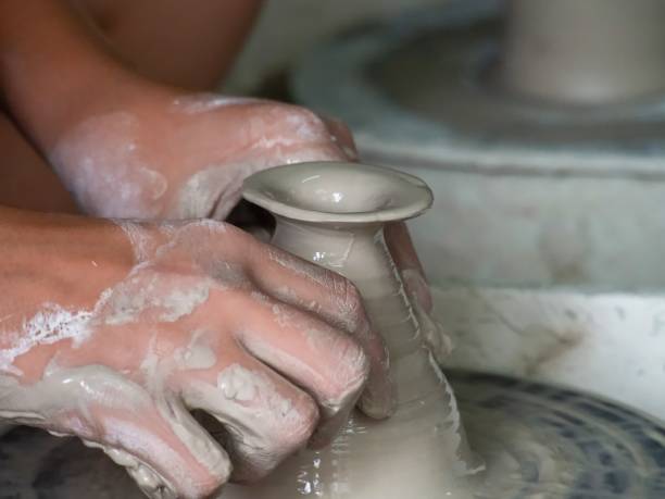 istock Learning pottery at a pottery shop in Xiaozhou village 1060052826