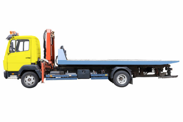 A Truck being repaired at a workshop