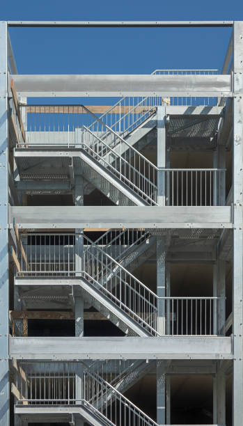 istock Steel stair case at a parking garage 1060064294