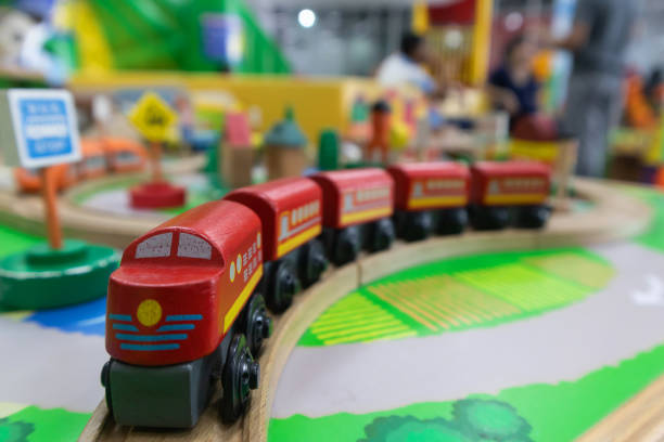 istock Toy train made of wood for Brain development 1060075314