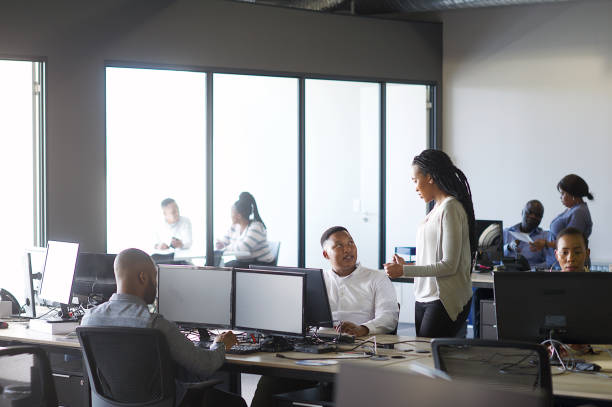 istock Open Office real life Discussion with small group of people 1060077008