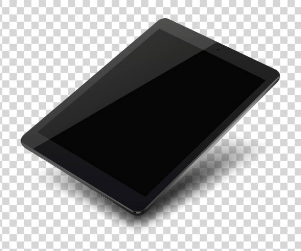 Tablet pc computer with blank screen on transparent background. Tablet pc computer with blank screen on transparent background. Vector illustration. graphics tablet stock illustrations