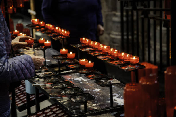 istock Wax candles in a church 1060090760