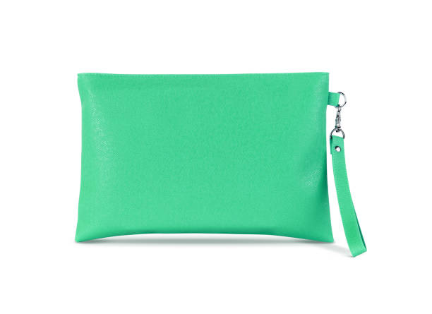 istock blank green leather premium handle bag with hanging isolated on white background 1060114068