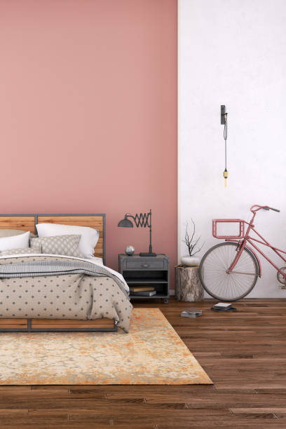 istock Modern bedroom interior with blank wall for copy space 1060147938