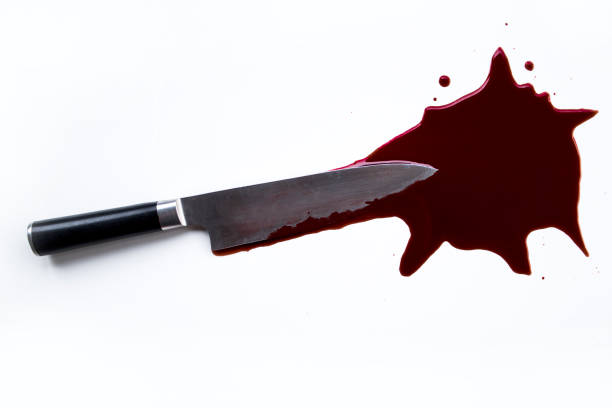 istock Blood stain and knife. 1060148916