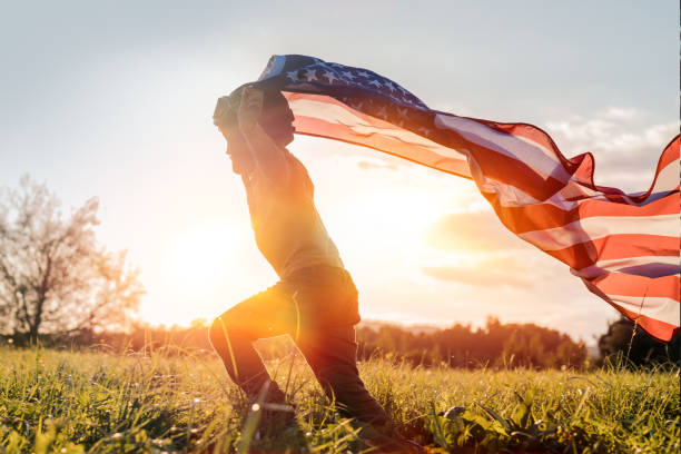 dzień niepodległości - patriotism child american culture flag zdjęcia i obrazy z banku zdjęć