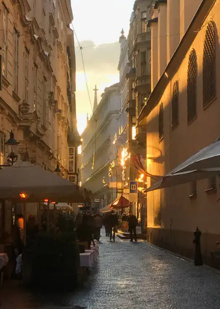 I came upon this scene quite by accident as I wandered the streets of Vienna after a spring rain washed the streets.