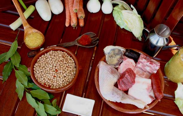 istock MEATS, LEGUMES, PASTA, VEGETABLES, SPICES AND LAUREL 1060156394