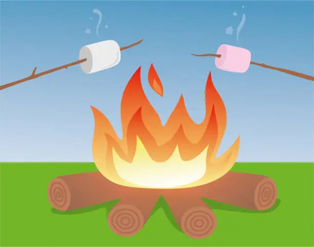Vector illustration of Roasted marshmallow