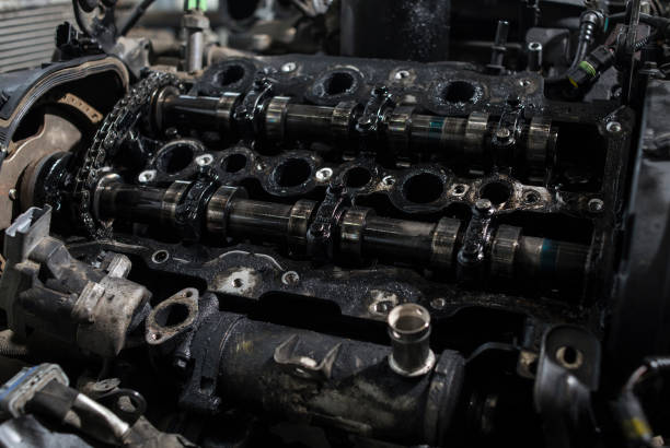 istock Repairing V8 engine in auto repair shop 1060168008