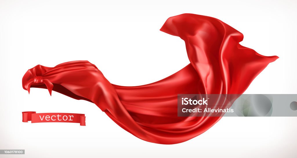 Red Cloak. 3d realistic vector Cape - Garment stock vector