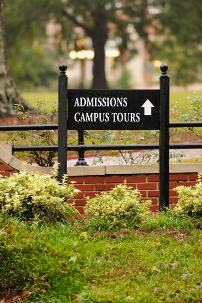 istock Admissions and campus tours sign near university 1060184800