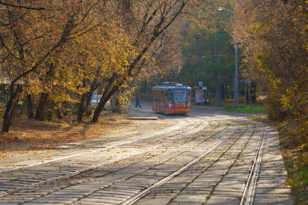 istock Tram at thesunny autumn day 1060190286