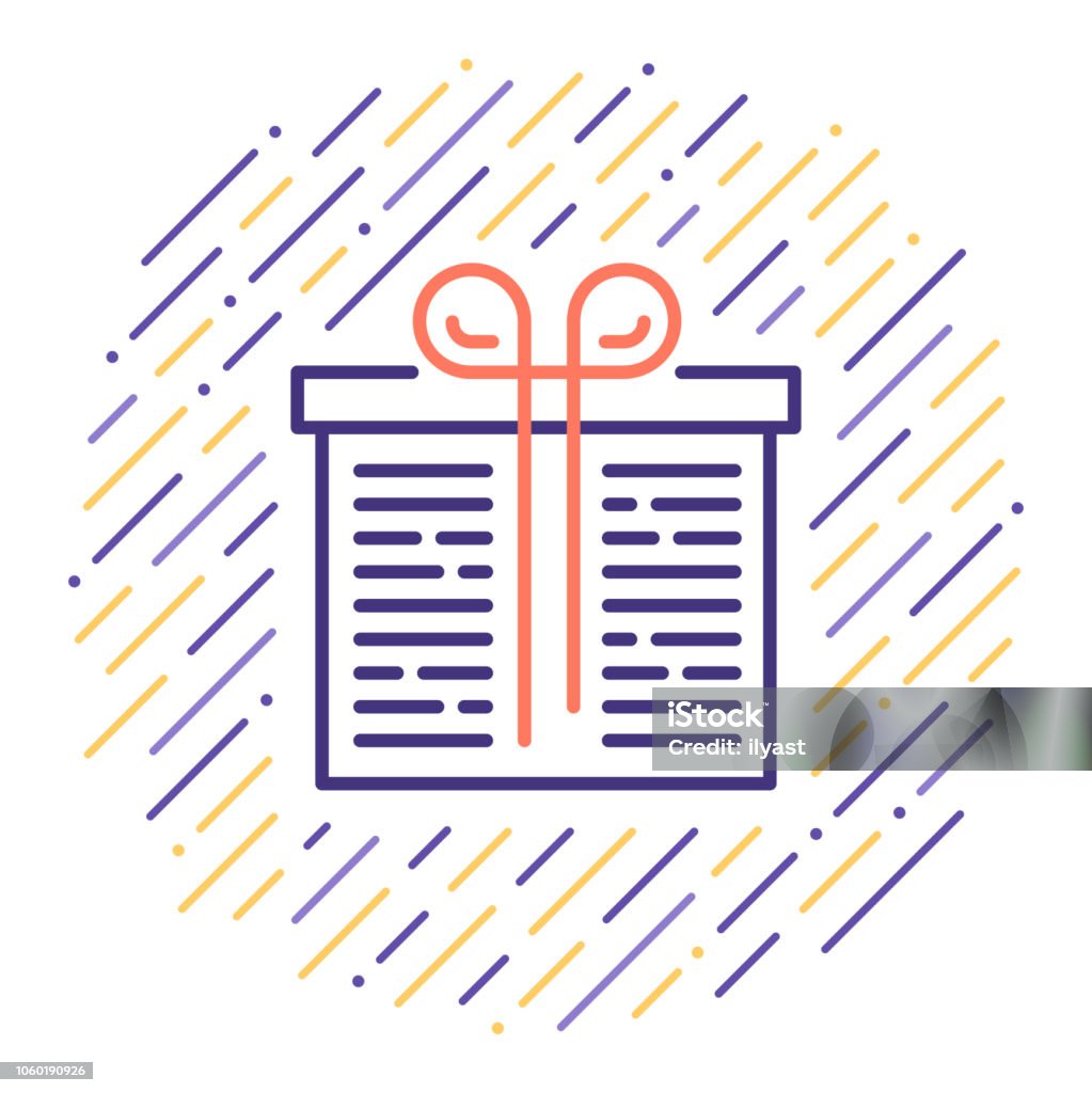 Gift Pack Line Icon Illustration Line vector icon illustration of gift packaging. Anniversary stock vector