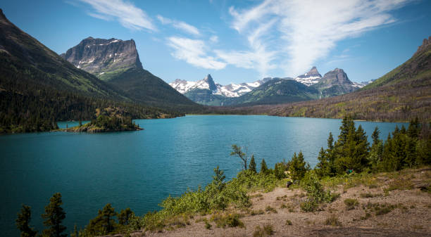 Landscape of Glacier National Park stock photo